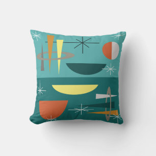 Turquoise Mid Century Modern Cushion