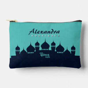 Turquoise Midnight Blue Arabian Nights Quinceañera Accessory Pouch
