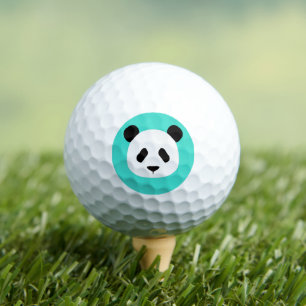 Turquoise - Minimalist Panda Pattern Golf Balls