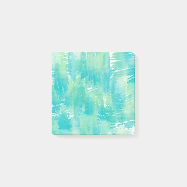 Turquoise Mint Abstract Post-it Notes (Front)