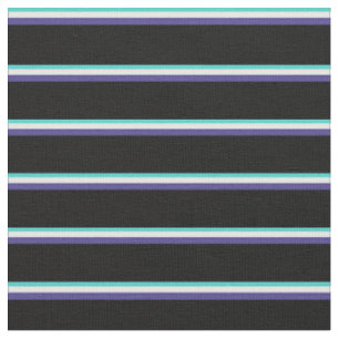Turquoise, Mint Cream, Dark Slate Blue & Black Fabric