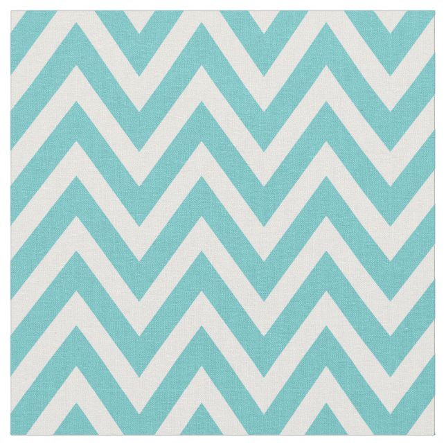 Turquoise Modern Chevron Stripes Fabric (Close Up)
