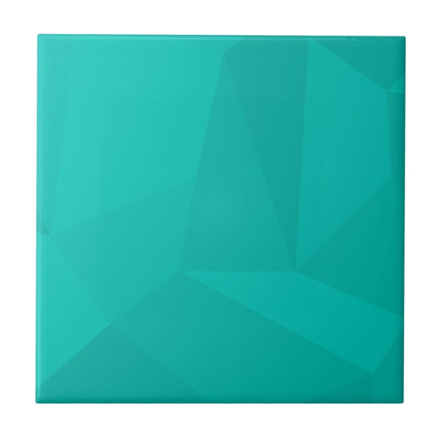 Turquoise, modern, cool, trendy geometric art ceramic tile (Front)