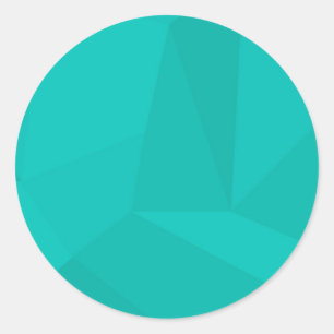 Turquoise, modern, cool, trendy geometric art classic round sticker