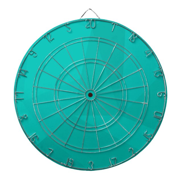 Turquoise, modern, cool, trendy geometric art dartboard (Front)