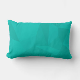 Turquoise, modern, cool, trendy geometric art lumbar cushion
