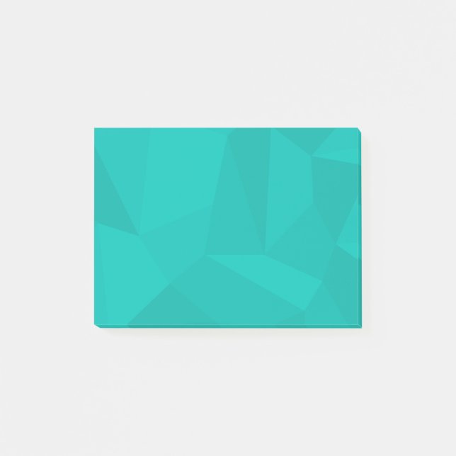 Turquoise, modern, cool, trendy geometric art post-it notes (Front)