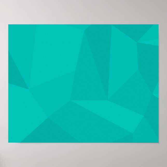 Turquoise, modern, cool, trendy geometric art poster (Front)