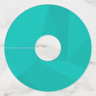 Turquoise, modern, cool, trendy geometric art wine glass tag