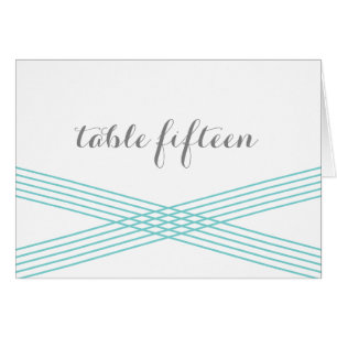 Turquoise Modern Deco Table Number Card