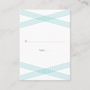 Turquoise Modern Deco Wedding Place Cards