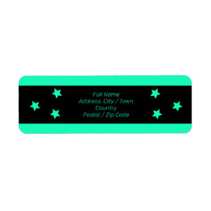 Turquoise modern designer return address label