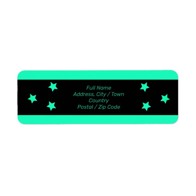 Turquoise modern designer return address label (Front)
