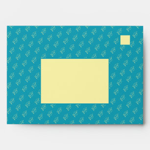 Turquoise Modern Graduation Return Address Envelope