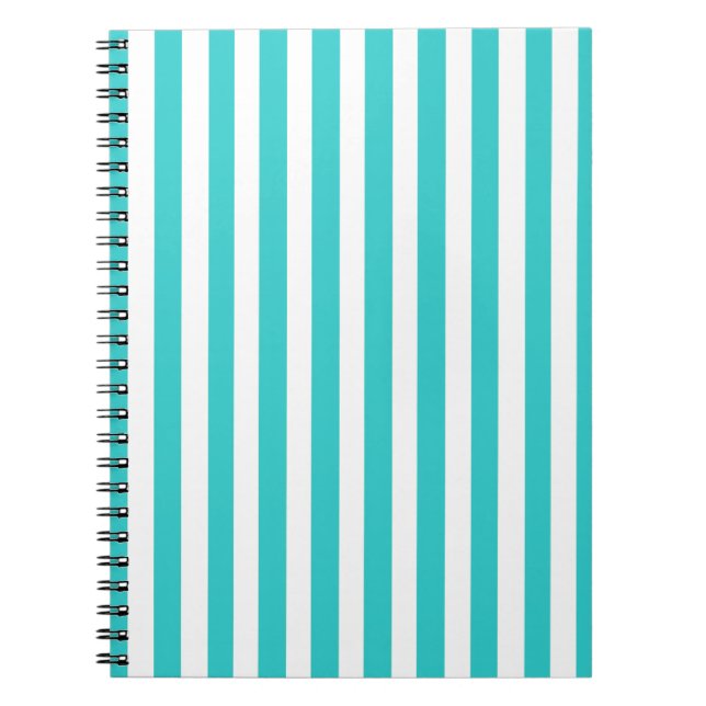Turquoise Modern Stripes Notebook (Front)