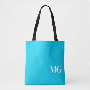Turquoise Monogram Tote Bag