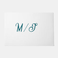 Turquoise monogram wedding couple name simple styl
