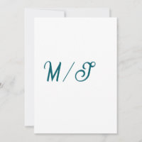 Turquoise monogram wedding couple name simple styl