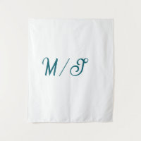 Turquoise monogram wedding couple name simple styl