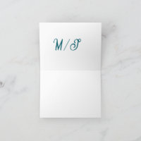 Turquoise monogram wedding couple name simple styl