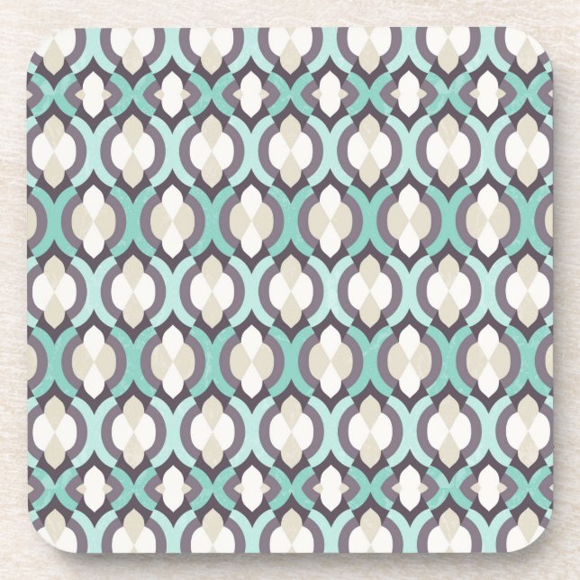 Turquoise Moroccan Pattern Coaster (Front)