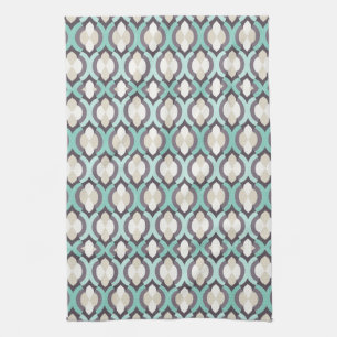 Turquoise Moroccan Pattern Tea Towel