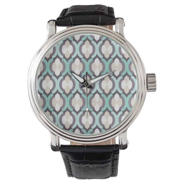 Turquoise Moroccan Pattern Watch (Front)