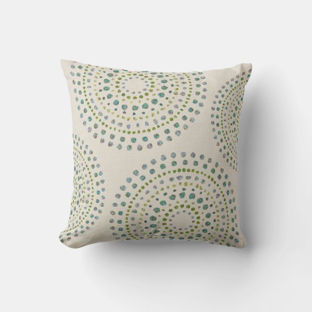 Turquoise Mosaic Stones Print Cushion (Front)