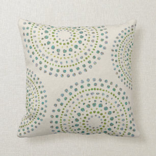 Turquoise Mosaic Stones Print Cushion
