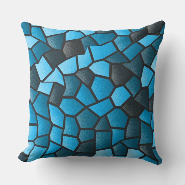 Turquoise Mosaic Throw Pillow (Front)