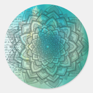 Turquoise Mystical Mandala Abstract Sticker