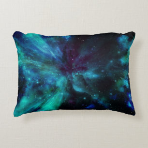 Turquoise N Purple Nebula Decorative Cushion