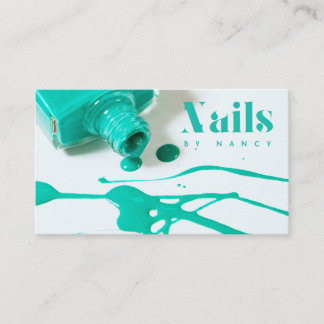 turquoise Nail Salon Manicurist Polish Bottle Business Card