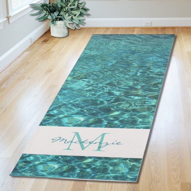 Turquoise Name Monogram  Yoga Mat (Creator Uploaded)