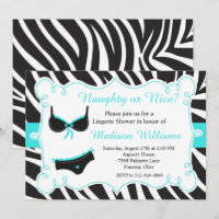 Turquoise Naughty or Nice Lingerie Bridal Shower