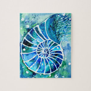 Turquoise Nautilus Jigsaw Puzzle