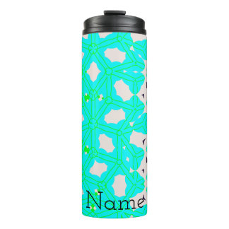 Turquoise Navy Abstract Geometric  Thermal Tumbler
