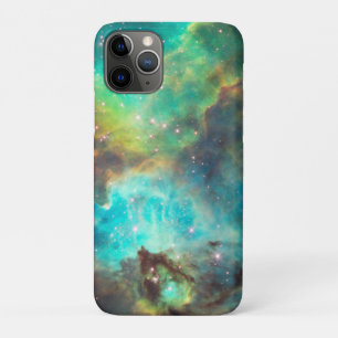 Turquoise Nebula and Stars in Space iPhone 11 Pro Case