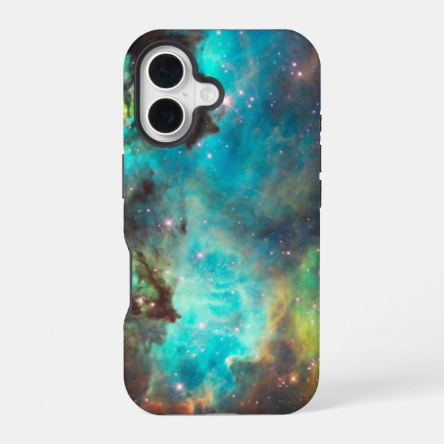 Turquoise Nebula full of stars  iPhone 16 Case (Back)
