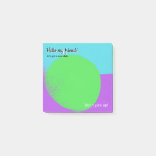 turquoise, neon green, purple post-it notes