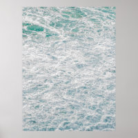 Turquoise Ocean Foam - Bright Coastal Water Photog