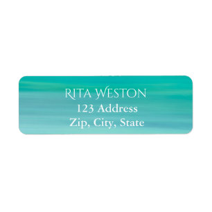 Turquoise ocean sea water address return label