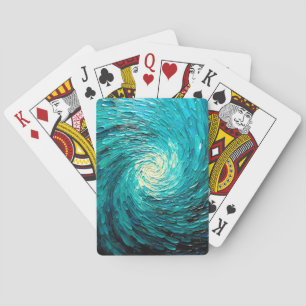 Turquoise Ocean Vortex Abstract Playing Cards