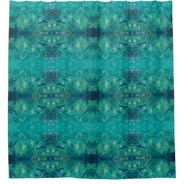 Turquoise ocean water pattern shower curtain (Front)