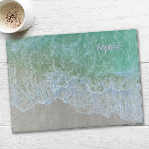Turquoise Ocean Wave, Personalise Name or Monogram Cutting Board