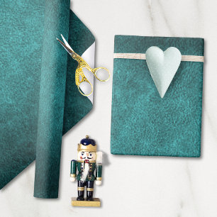 Turquoise Old World Faux Leather Wrapping Paper