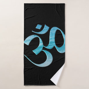 Turquoise Om  Bath Towel