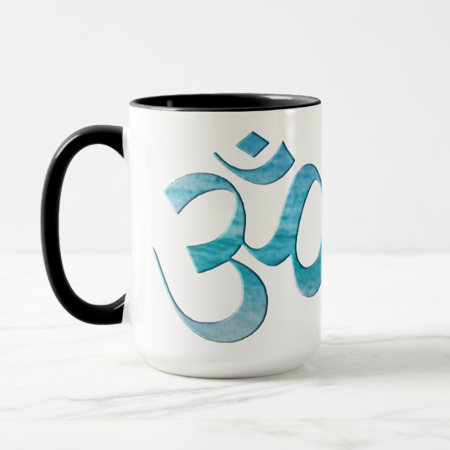 Turquoise Om  Mug (Left)