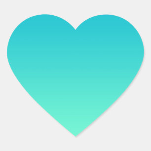 Turquoise Ombre Heart Sticker