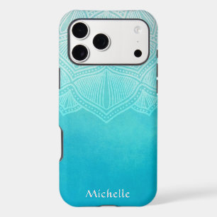 Turquoise Ombre Mandala Personalised Monogram